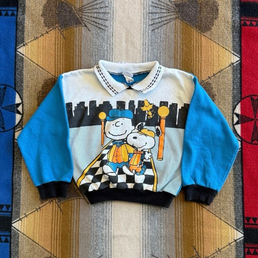 Vintage Kids Youth Snoopy Charlie Brown Sweatshirt Size 7 Made In USA